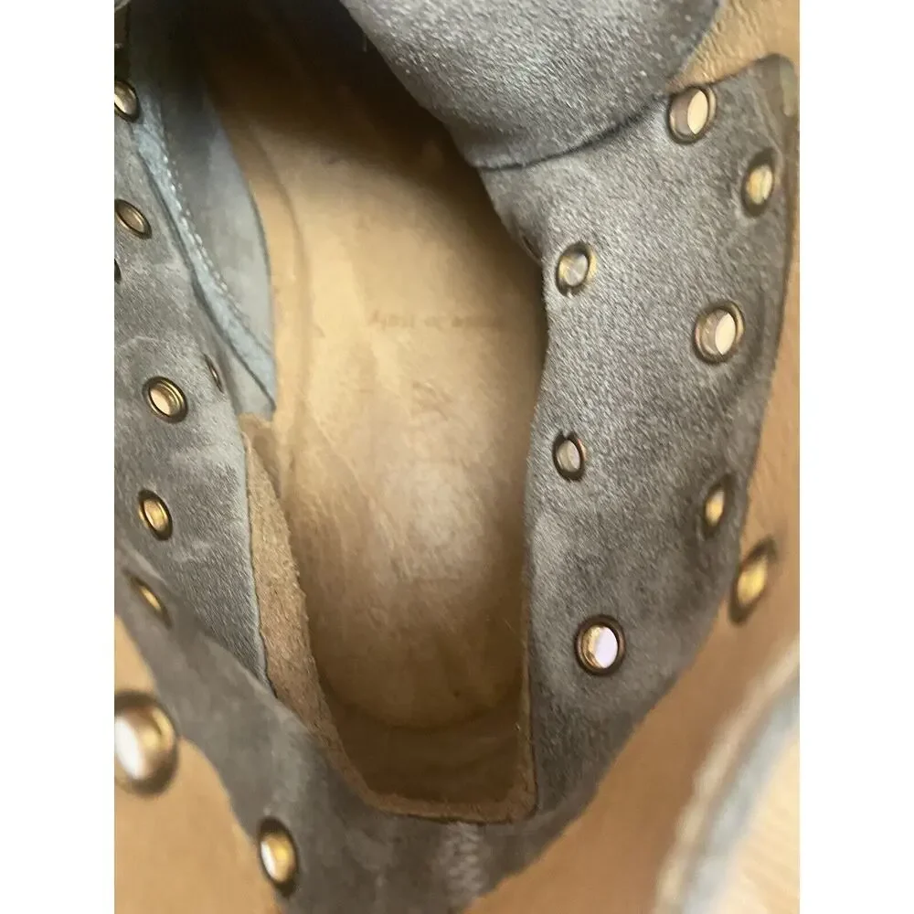 BANANA REPUBLIC CHUKKA ANKLE BOOTS BROWN DESERT TAN SUEDE LEATHER 9 Studs Woman